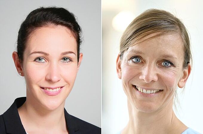 Dr. Celina Cornelius (li.) und Dr. Teresa Deffner | Copyright: privat (li.) und Michael Szabo (Universitätsklinikum Jena) |